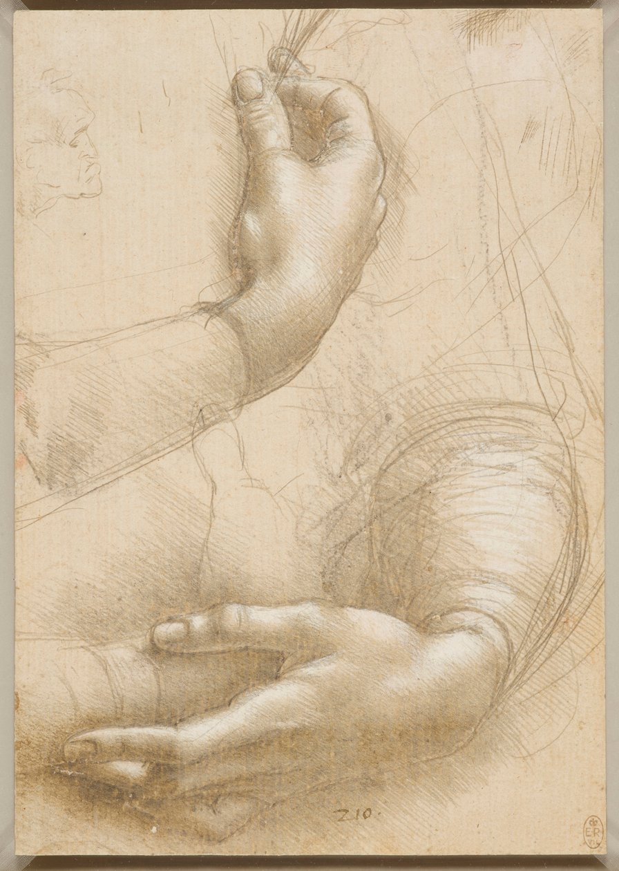 Kollar ve kadın elleri, c. 1480. by Leonardo da Vinci