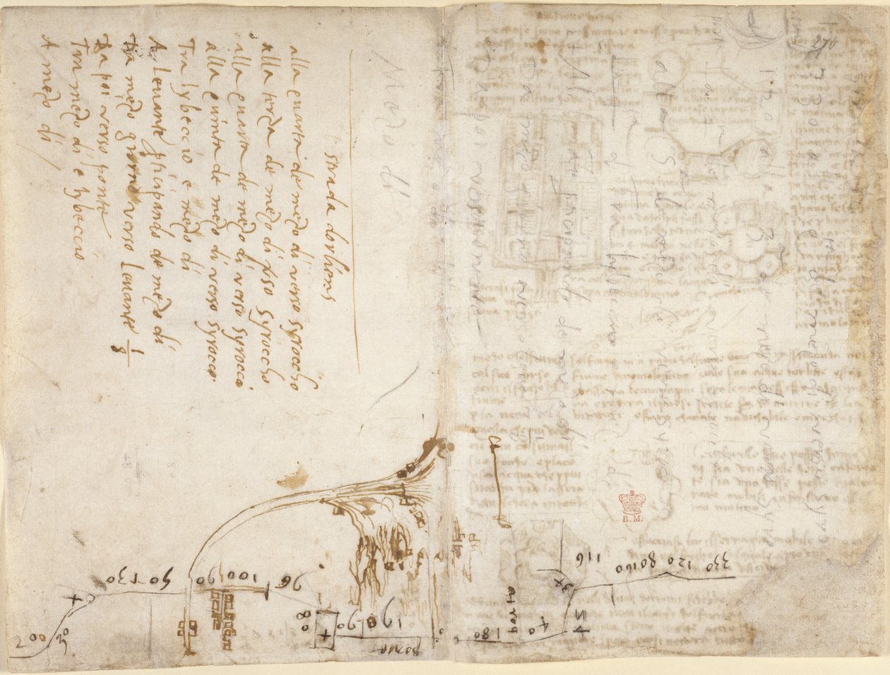 Arundel 263, f.263v, f.270 Romorantin şehrinden (Francesco Melzi tarafından) (yan yan), 
