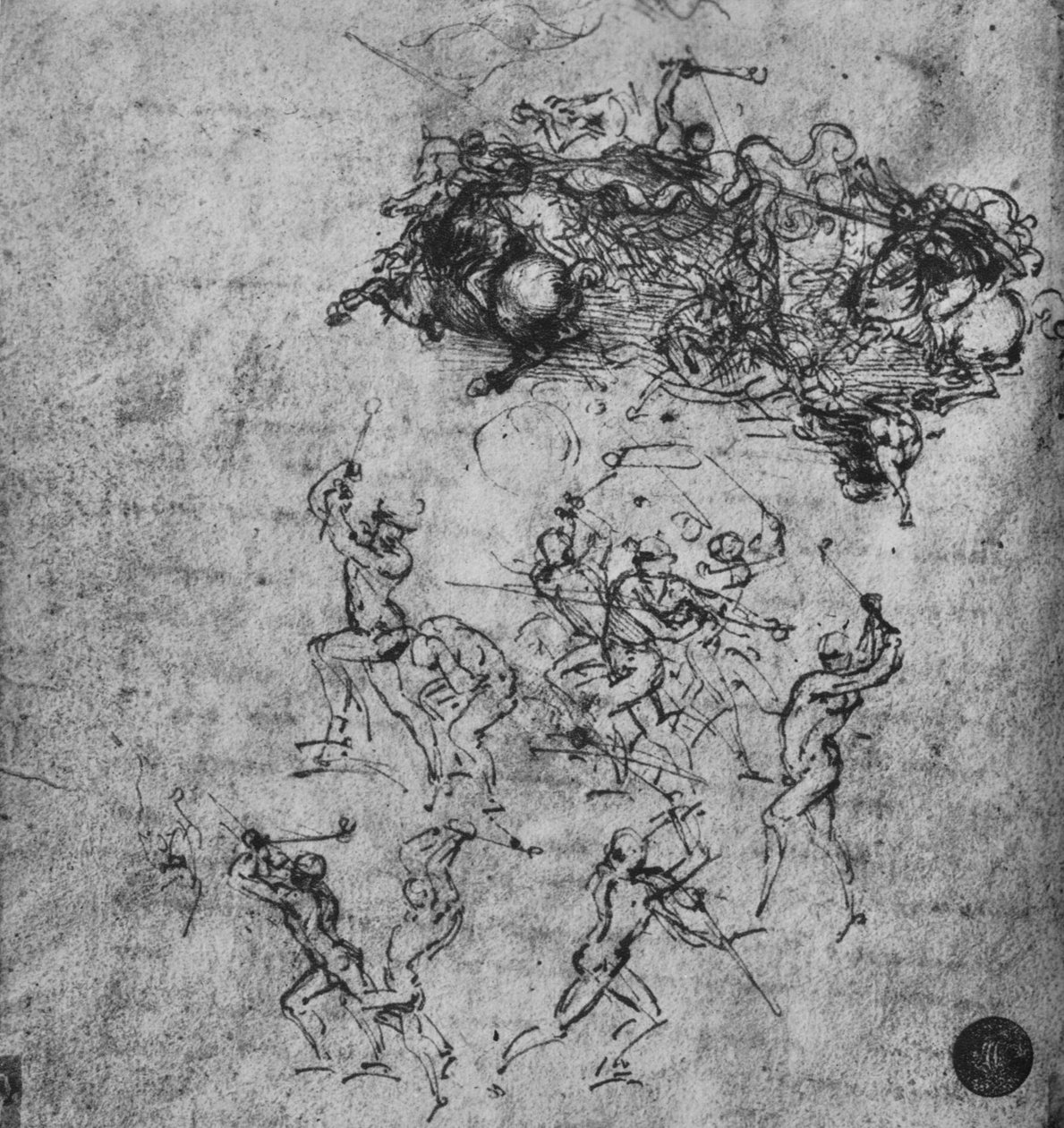 Atlılar ve Piyadeler Savaşı, c1480 1945 by Leonardo da Vinci
