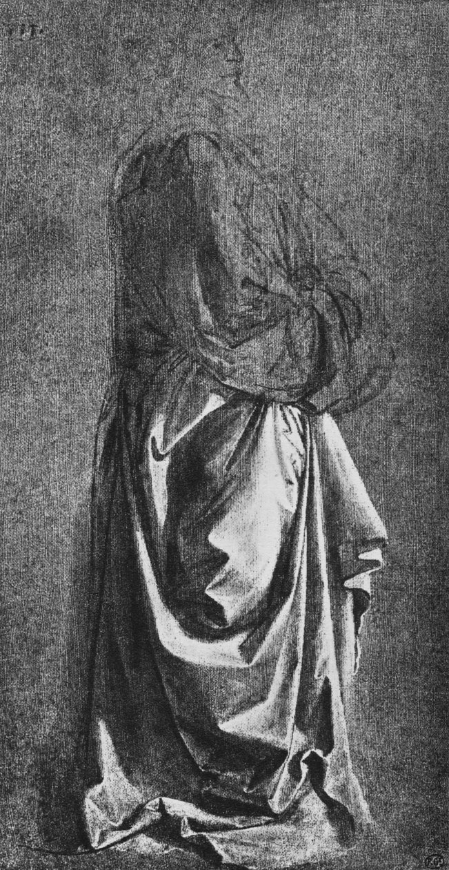 Ayakta Duran Bir Figür için Perdelik Dökümü, c1470 1945 by Leonardo da Vinci
