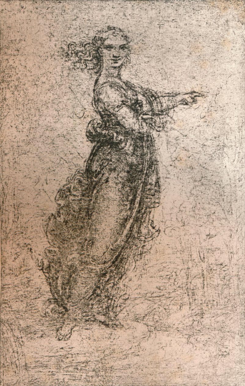 Bir kadın figürünün karakalem çizimi, c1472-c1519 1883 by Leonardo da Vinci