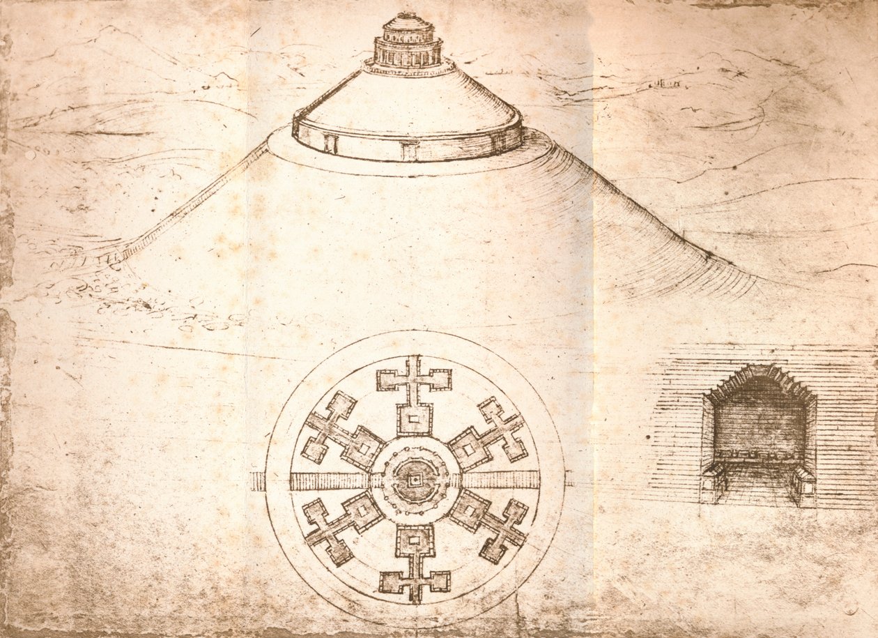 Bir türbe için tasarım, c1472-c1519 1883 by Leonardo da Vinci