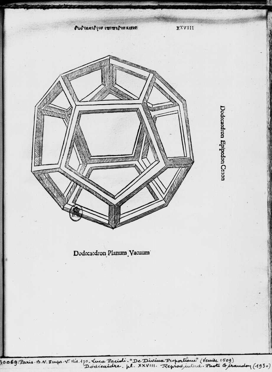 Dodecahedron, Luca Pacioli