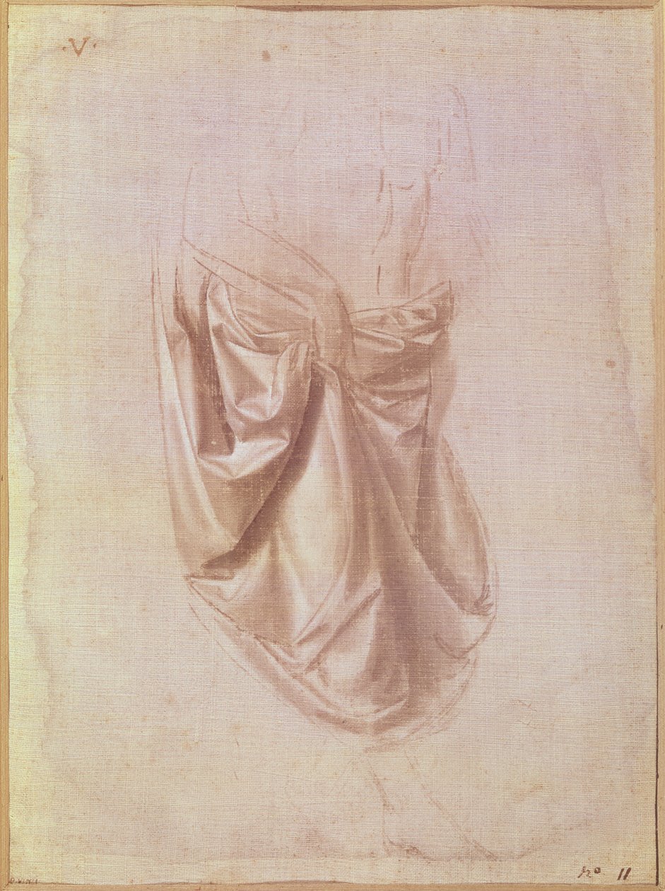 Perdelik çalışması (tuval üzerine guaj) by Leonardo da Vinci