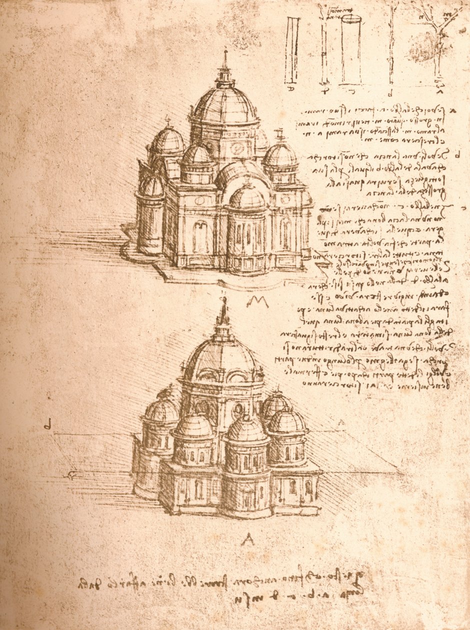 Kiliselerin çizimi, c1472-c1519 1883 by Leonardo da Vinci