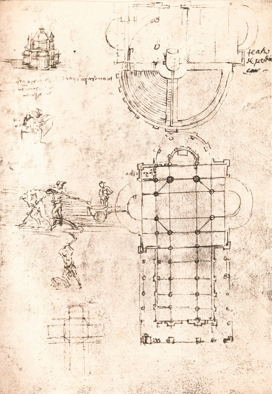 Kiliselerin çizimi, c1472-c1519 1883 by Leonardo da Vinci