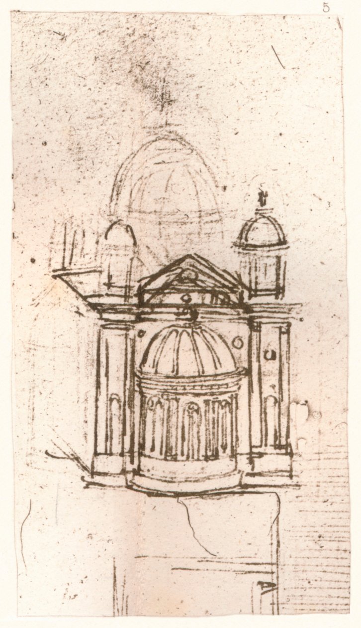 Kilise mimarisinin çizimi, c1472-c1519 1883 by Leonardo da Vinci