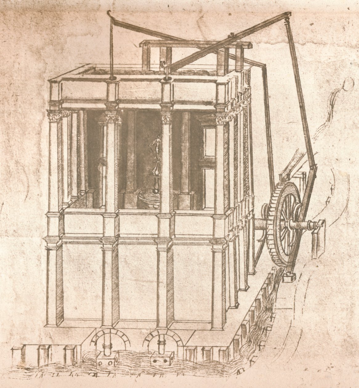 Kaleler ve villalar için proje çizimi, c1472-c1519 1883 by Leonardo da Vinci