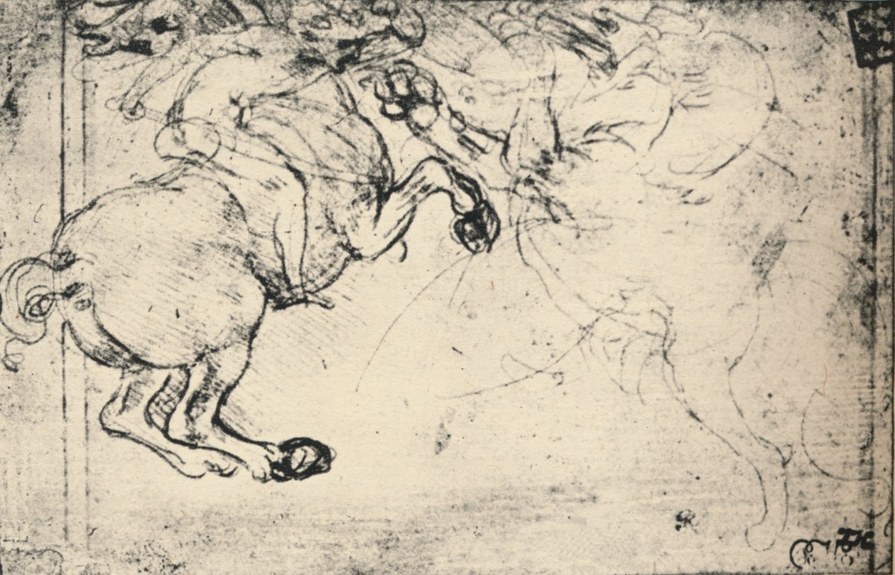 Bir Süvari ve Griffin Arasındaki Dövüş, c1480 1945 by Leonardo da Vinci