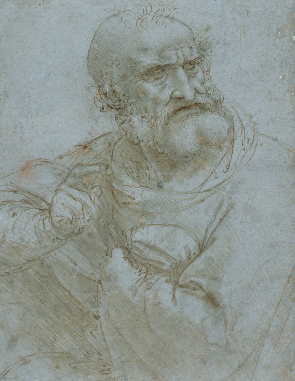 Bir Havari Figürü, c.1495 (kağıt üzerinde kalem ve mürekkep ve metal nokta) by Leonardo da Vinci