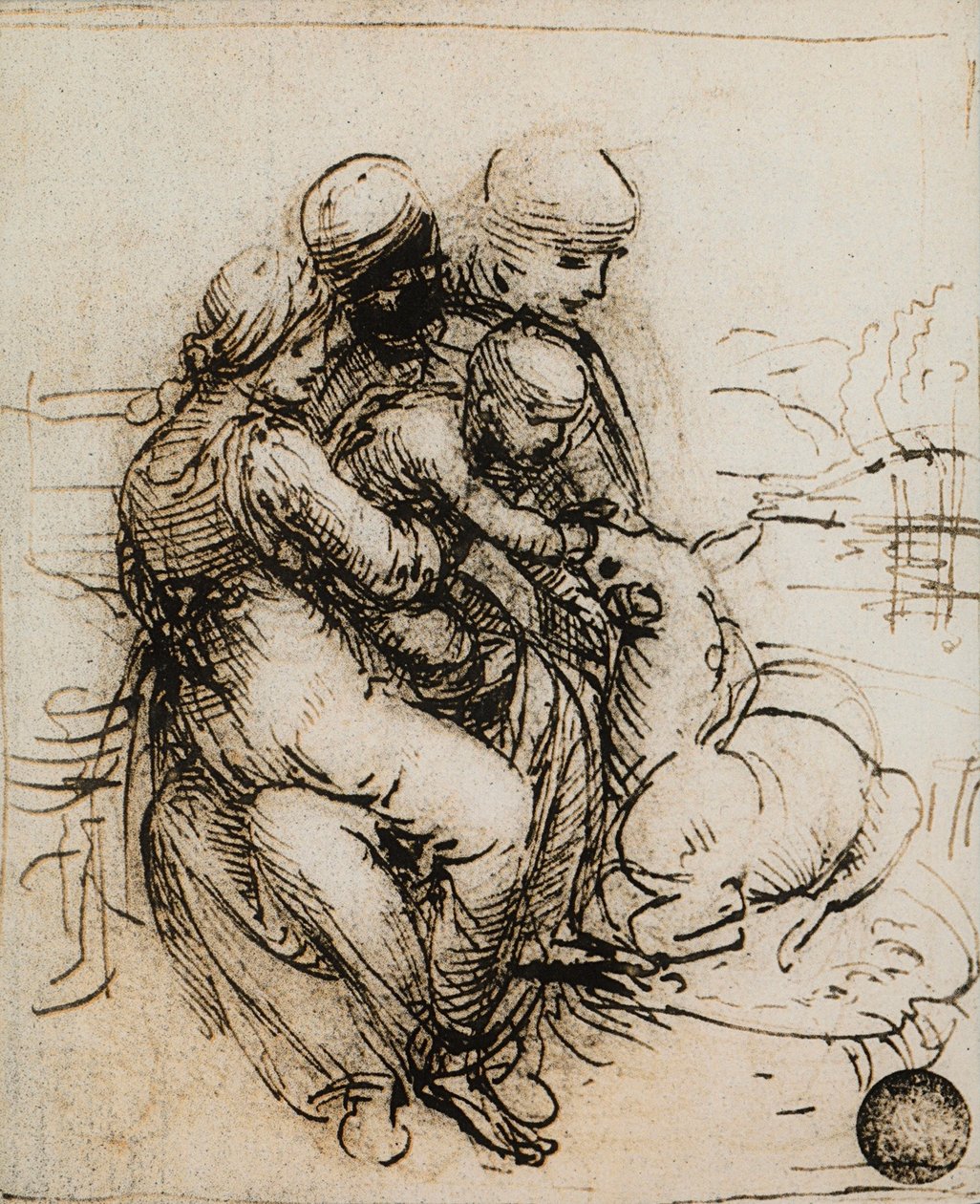 Madonna and Child ve Saint Ann için ilk fikir; Leonardo da Vinci
