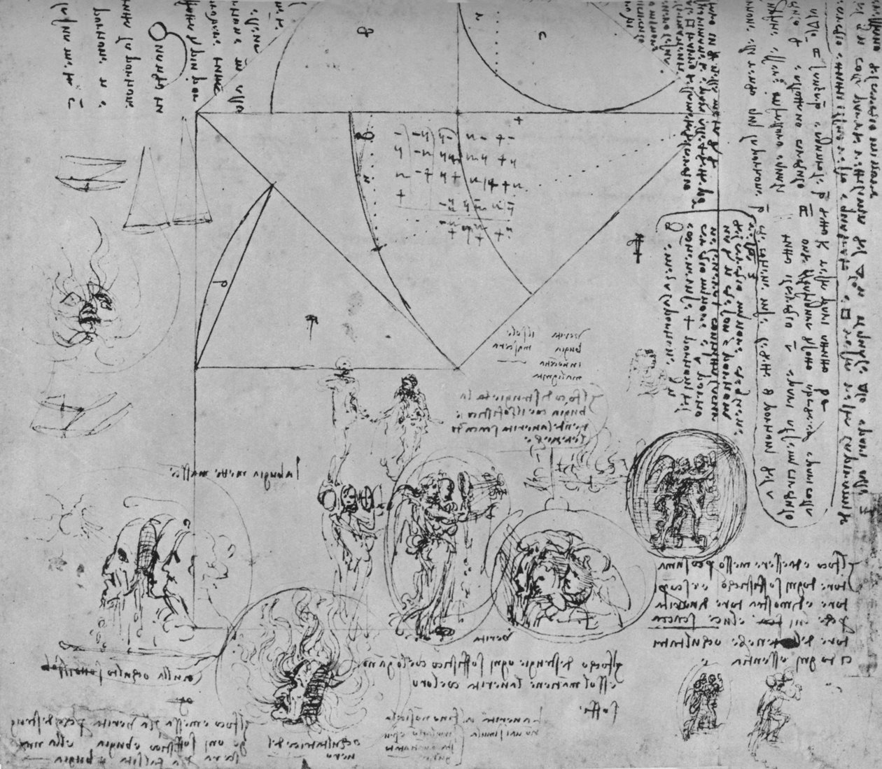 Alegorik Temsillere Yönelik Geometrik Figürler ve Tasarımlar, c1480 1945 by Leonardo da Vinci
