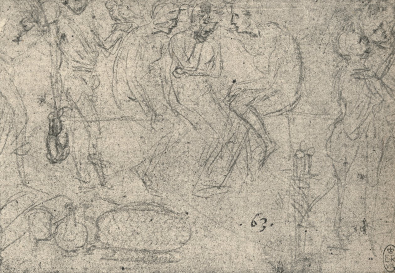 Konuşmadaki Şekiller Grubu, c1480 1945 by Leonardo da Vinci
