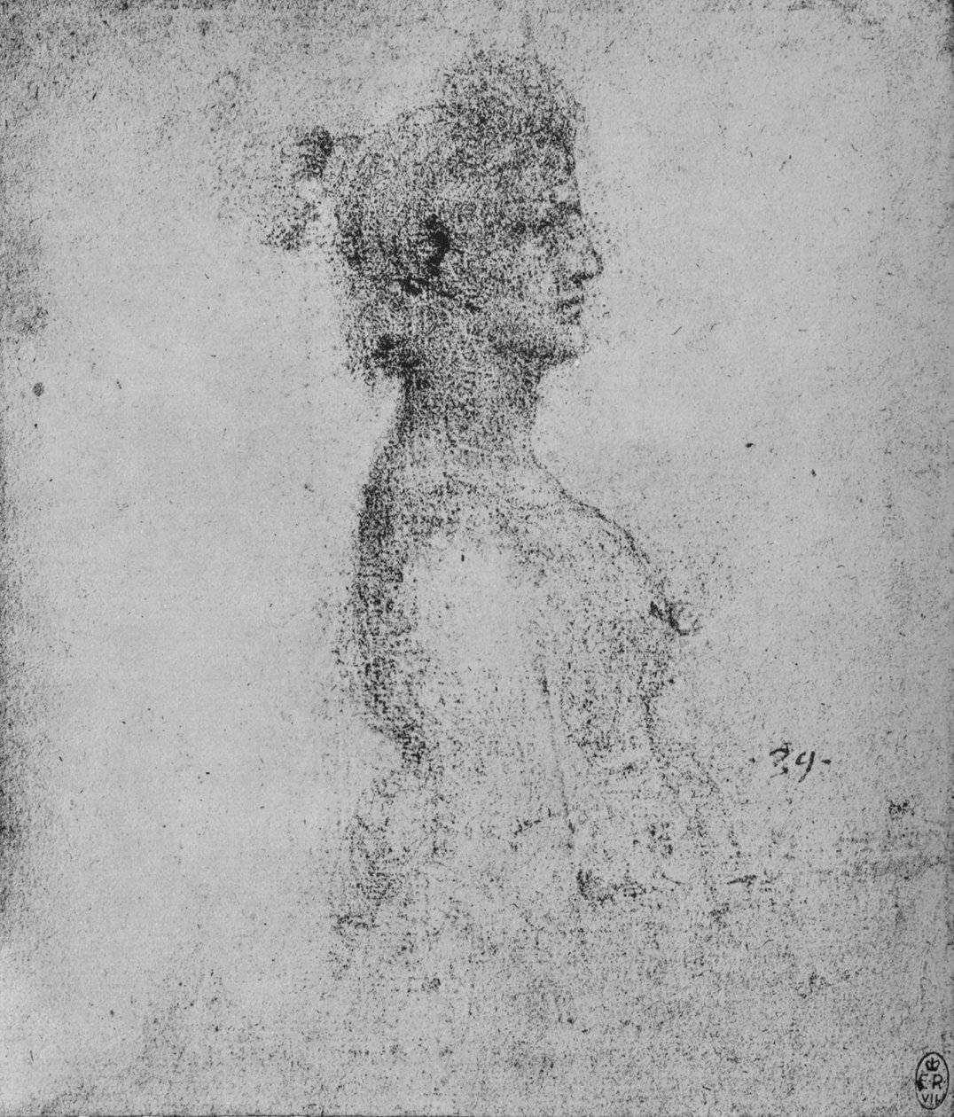 Sağdaki Profildeki Yarım Boy Genç Kadın, c1480 1945 by Leonardo da Vinci