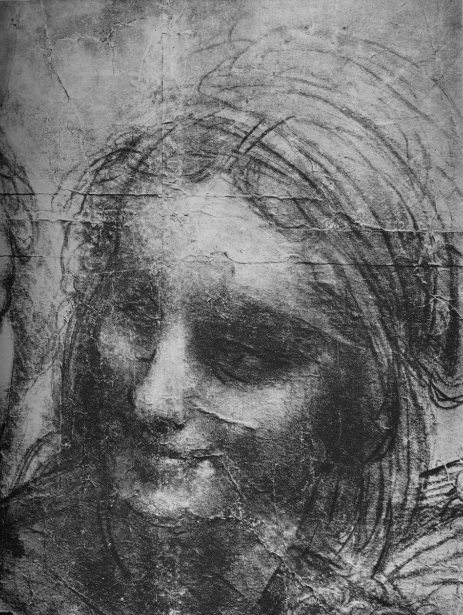 Aziz Anne Başkanı - Aziz Anne ve Bebek Aziz John ile Bakire ve Çocuk, c1480 1945 by Leonardo da Vinci