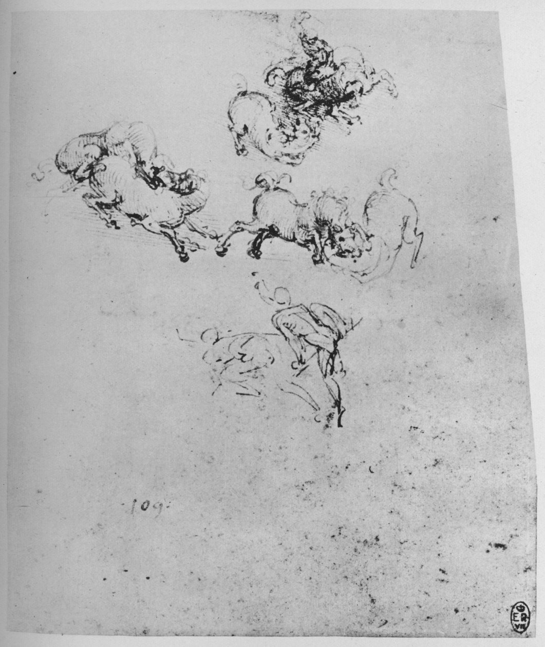 Savaşta Atlar ve Atlılar, c1480 1945 by Leonardo da Vinci