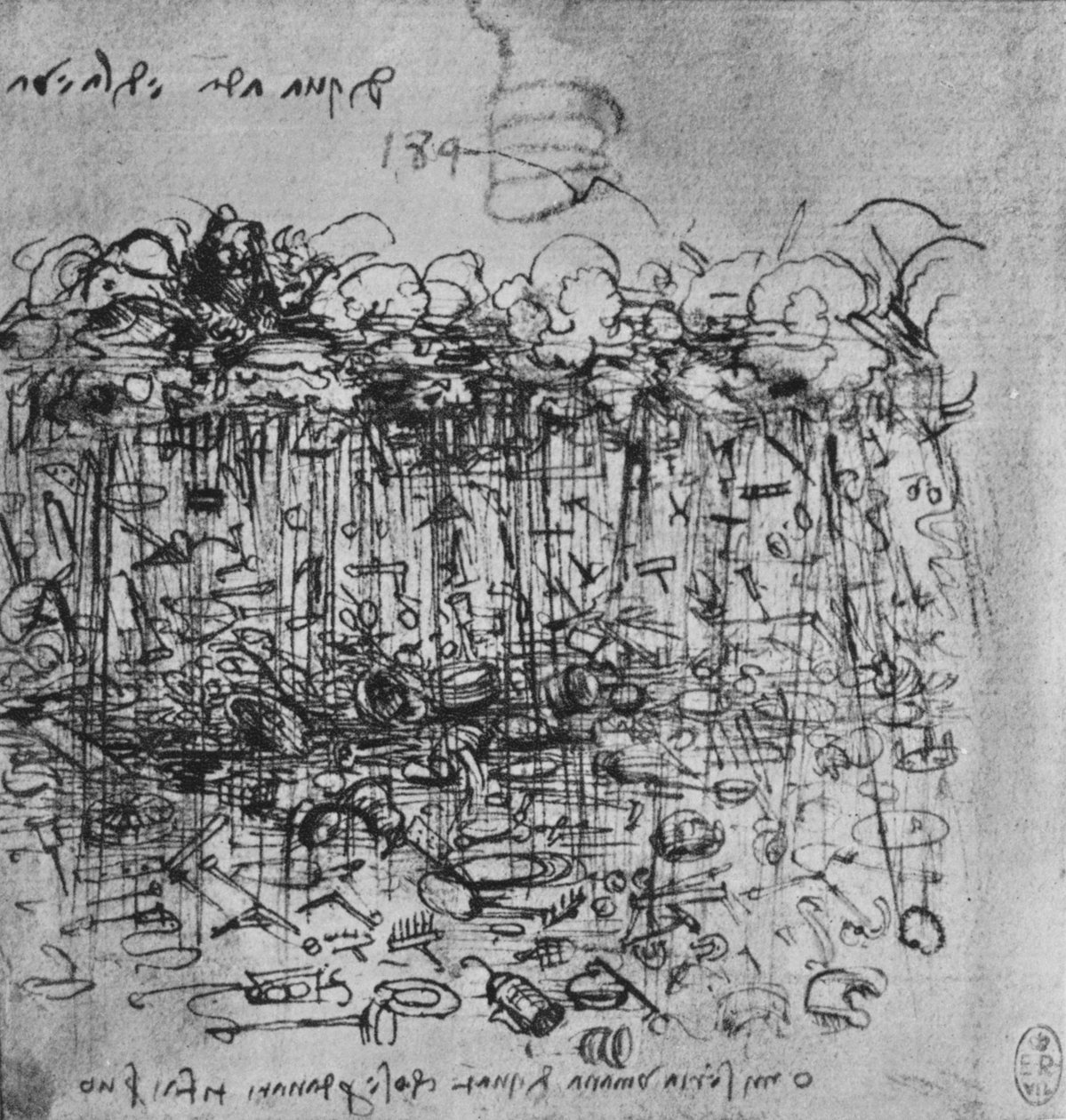 Bulutlardan Dünyaya Yağdırılan Uygulamalar, c1480 1945 by Leonardo da Vinci