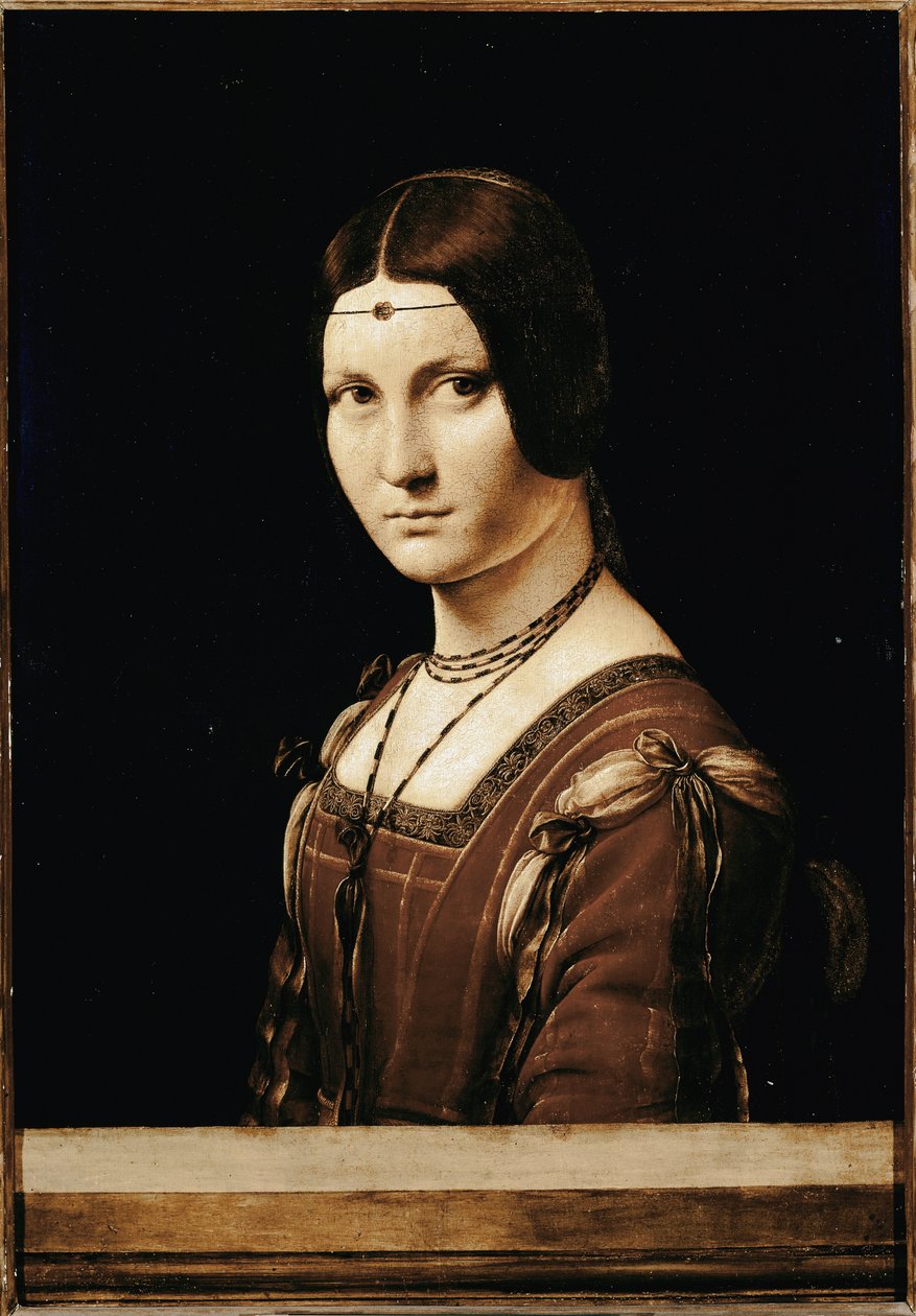 La Belle Ferronniere. (ahşap üzerine yağ by Leonardo da Vinci
