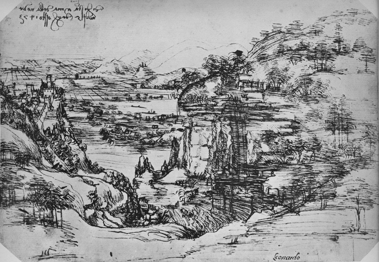 Manzara, c1480 1945 by Leonardo da Vinci