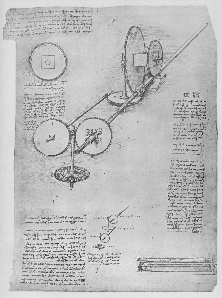 Top Yapımı İçin Demir Çubuk Şekillendirme Makinesi, c1480 1945 by Leonardo da Vinci