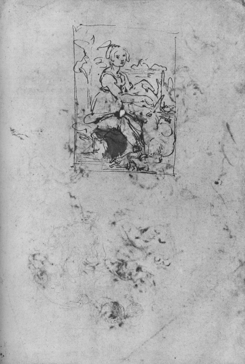 Tek Boynuzlu Kız, c1478-1480 1945 by Leonardo da Vinci