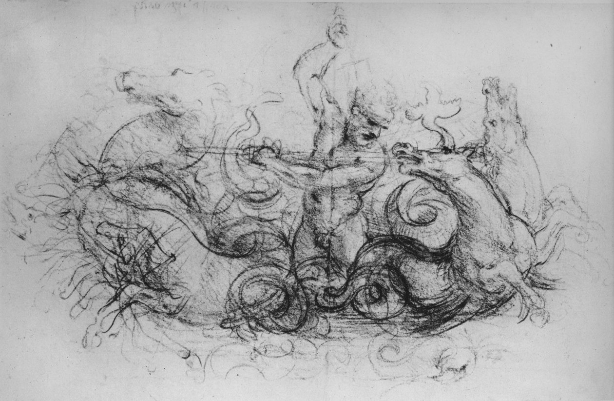 Dört Deniz Atlı Neptün, c1480 1945 by Leonardo da Vinci