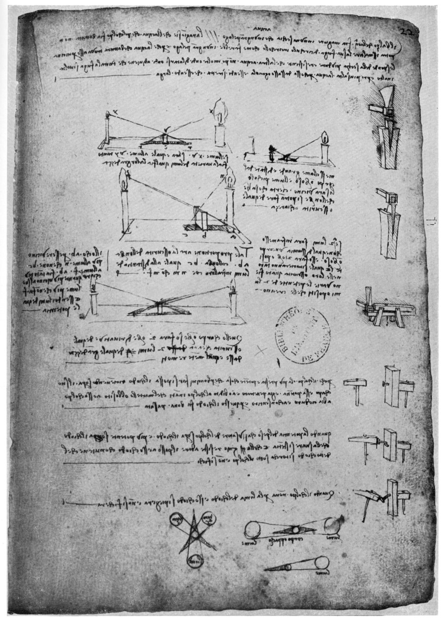 Optik çalışmalar, 15. yüzyılın sonları veya 16. yüzyılın başlarında 1954. by Leonardo da Vinci
