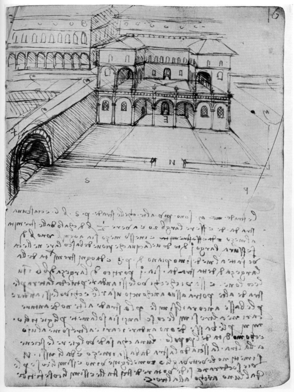 İdeal bir şehir planı, 1488-1490 1954. by Leonardo da Vinci