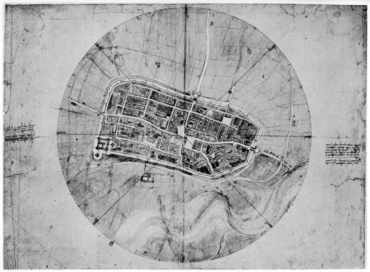 Imola Planı, İtalya, c1502 1954 by Leonardo da Vinci