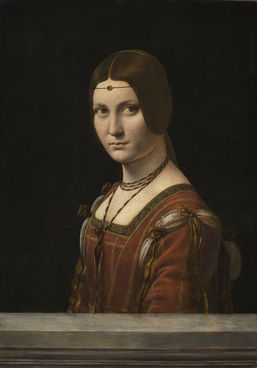 La Belle Ferronnière adlı Meçhul Bir Kadının Portresi, 1490-1496. by Leonardo da Vinci
