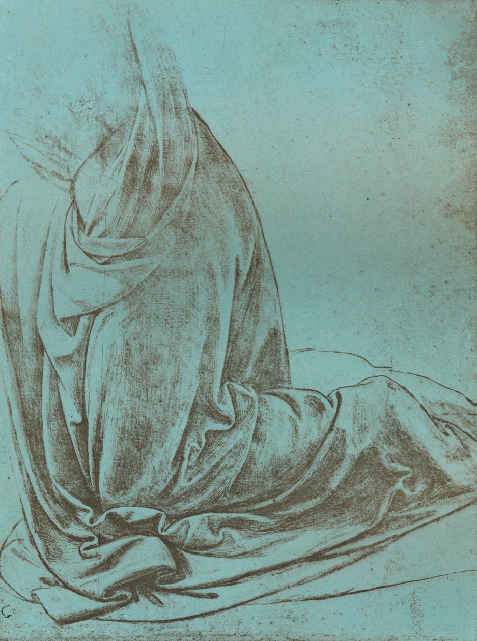 "Kayaların Bakiresi"ndeki Melek için perdelik hazırlık çalışması, 1472-c1519 1883 by Leonardo da Vinci