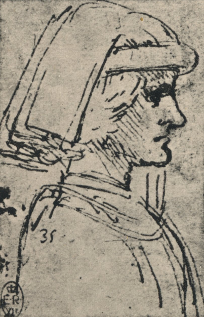 Refakatçi Giyen Genç Bir Adamın Profili, c1480 1945 by Leonardo da Vinci