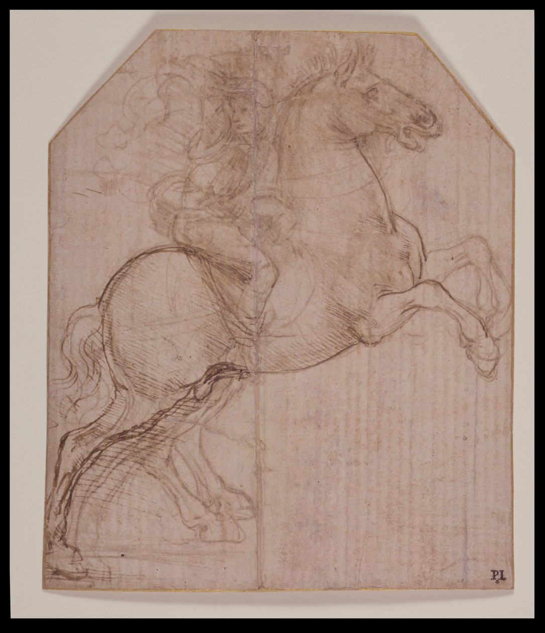 At Yetiştirme Binicisi, c.1481-82 (hazırlanmış kağıt üzerine gümüş uçlu, tükenmez kalem ve kahverengi mürekkep) by Leonardo da Vinci