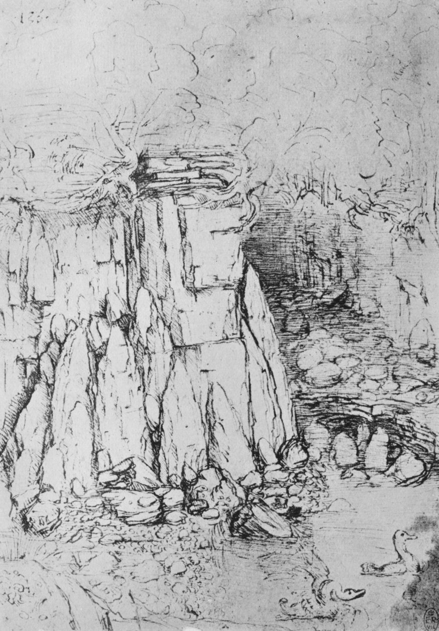 Kayalar ve Akarsu, c1480 1945 by Leonardo da Vinci