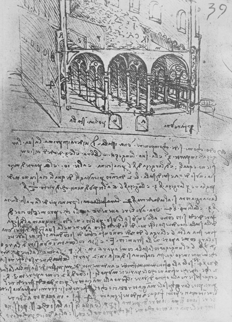 Bir Ahır İçin Eskiz Tasarımı, c1480 1945 by Leonardo da Vinci