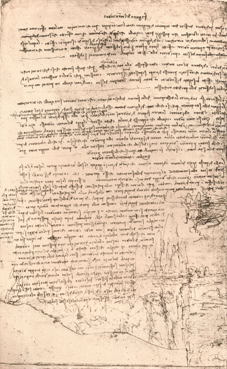 Ermeni dağlarının taslağı, c1472-c1519 1883 by Leonardo da Vinci