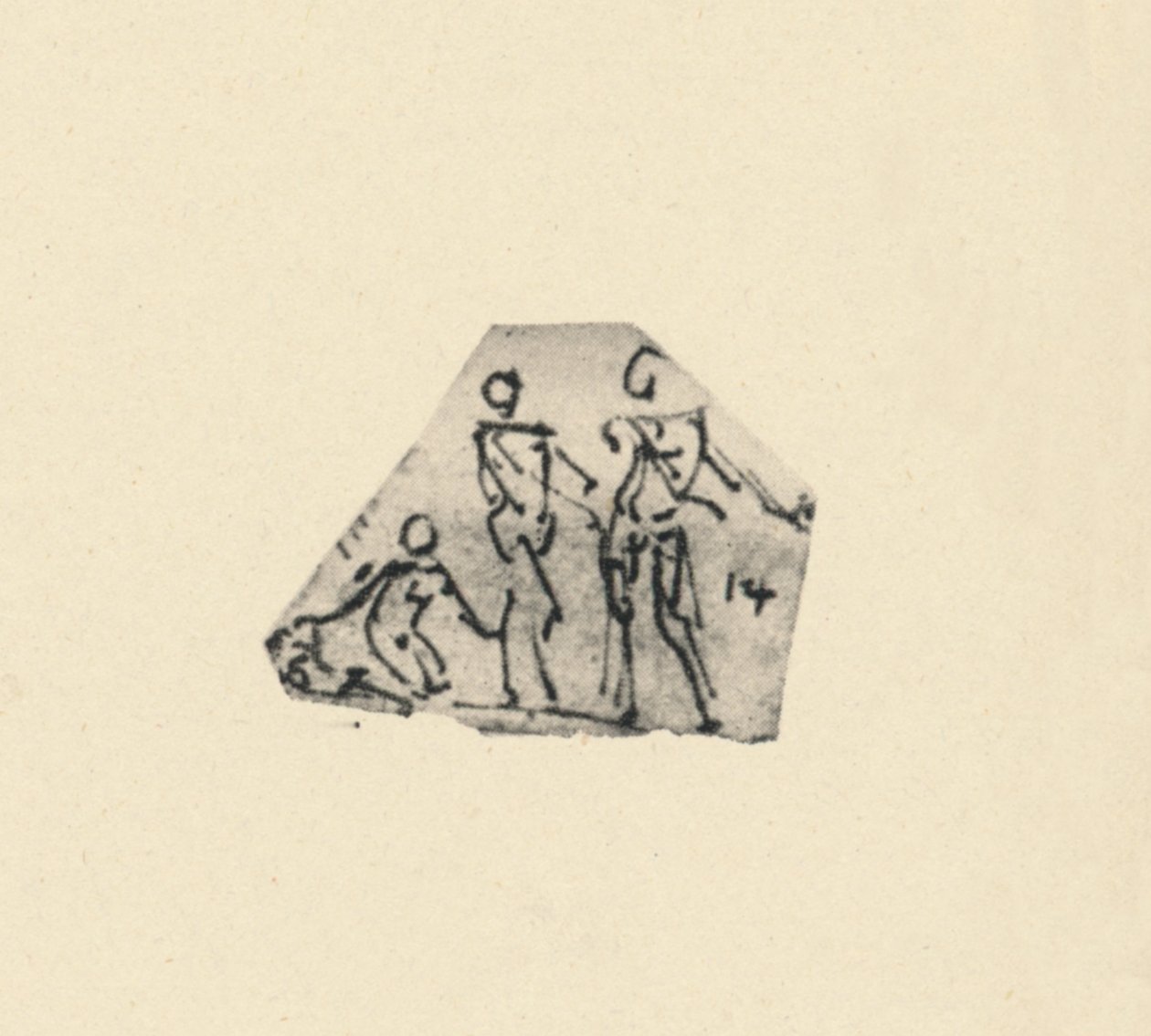Üç Figür Çizimi, c1480 1945 by Leonardo da Vinci
