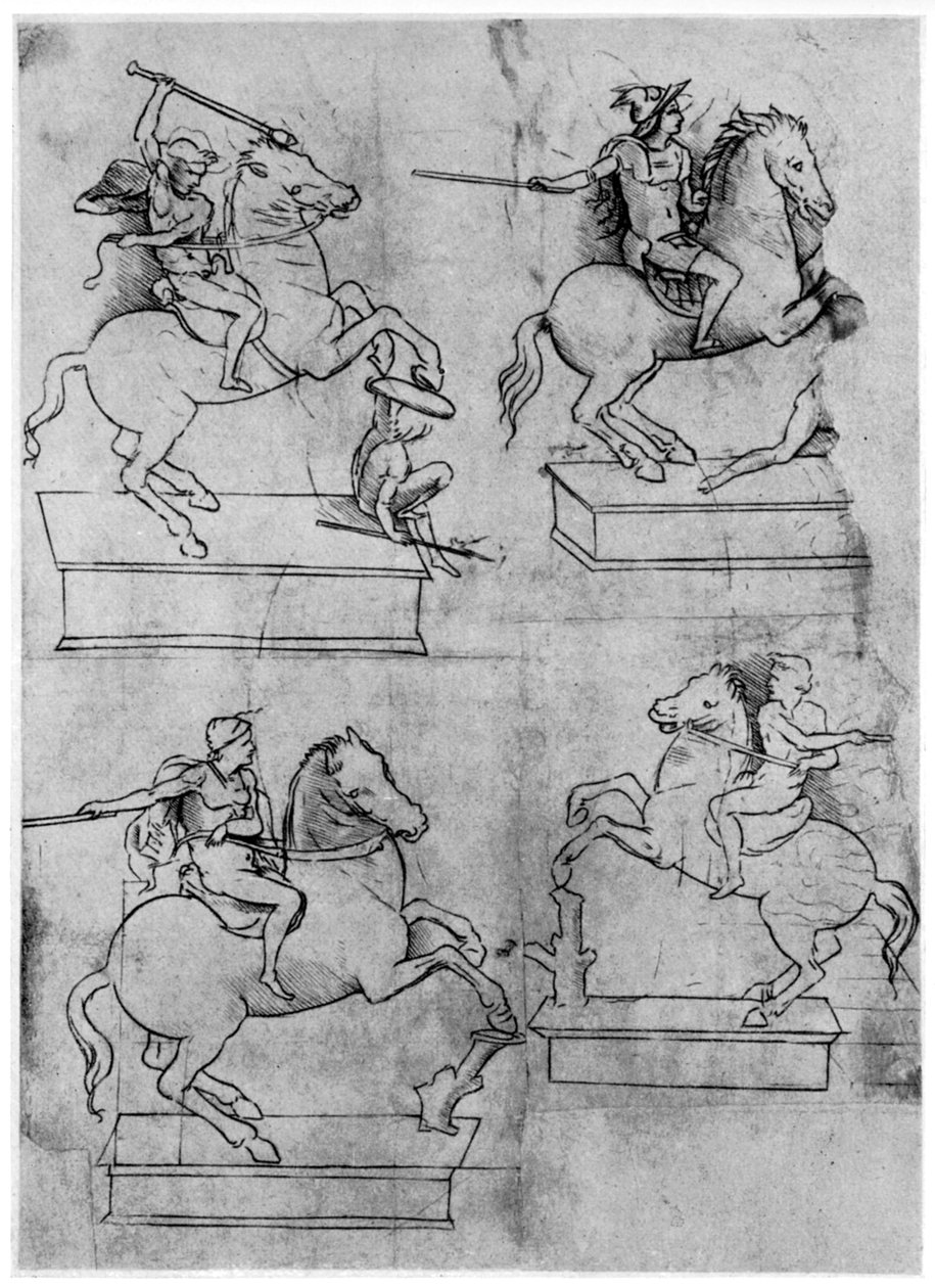 Sforza Anıtı için Çalışmalar, c1488-1493 1954. by Leonardo da Vinci