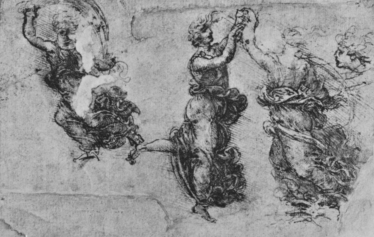 Dans Eden Periler Çalışmaları, c1480 1945 by Leonardo da Vinci