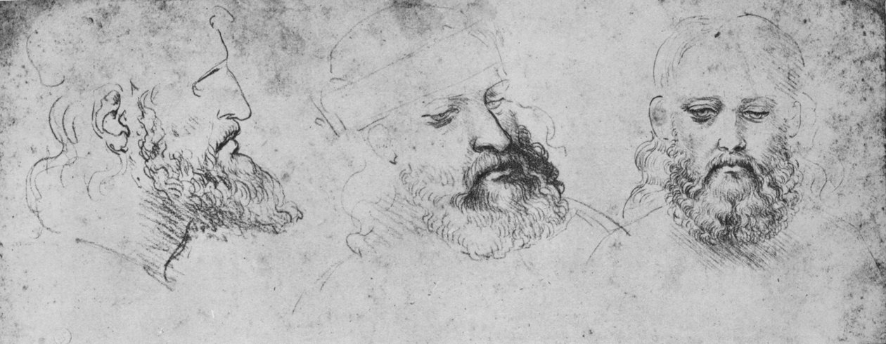 Üç Açıdan Cesare Borgia Başkanının Çalışmaları, c1480 1945 by Leonardo da Vinci