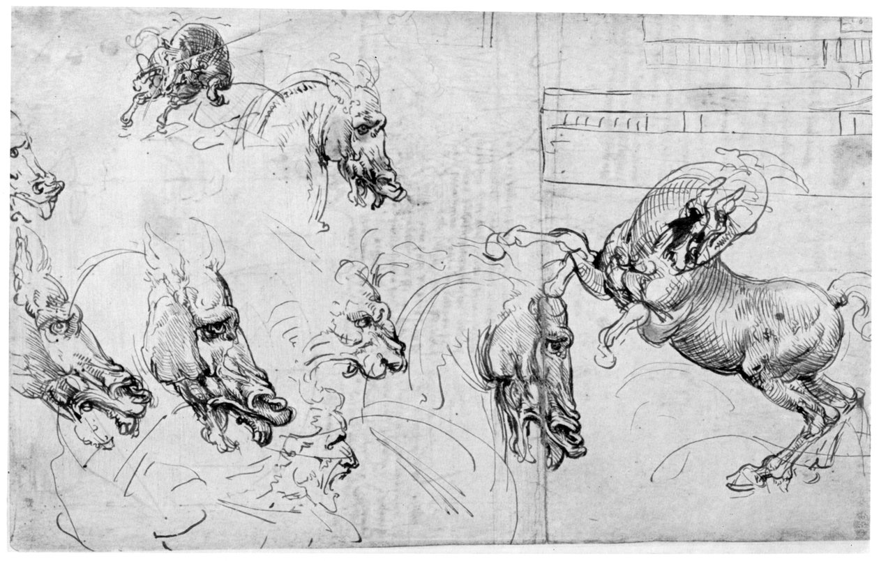 Anghiari Savaşı için Çalışma, c1503-1505 1954. by Leonardo da Vinci