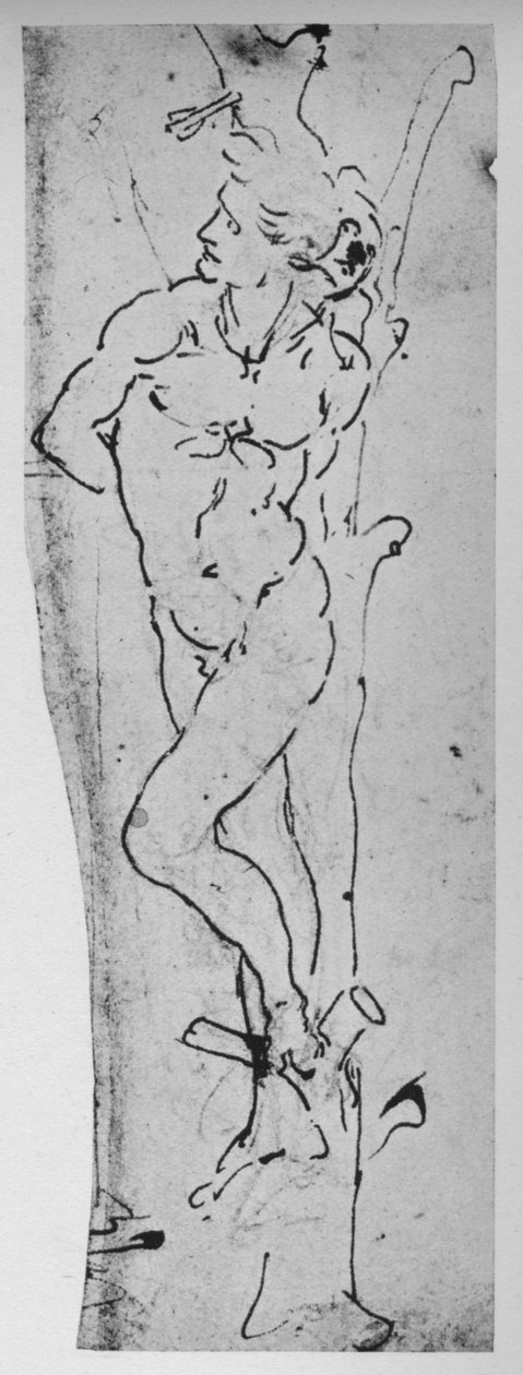 St. Sebastian için çalışma, c1480 1945 by Leonardo da Vinci