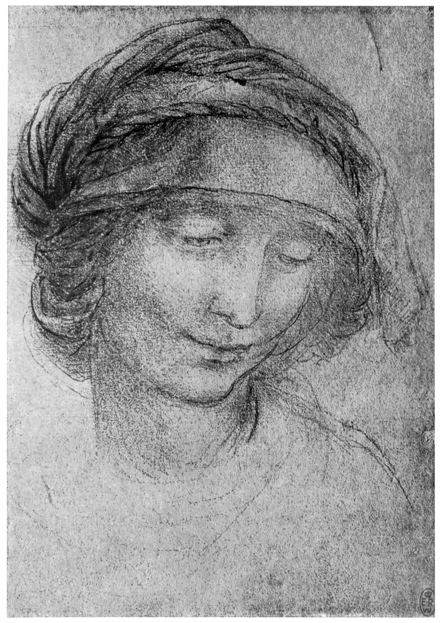 St Anne başkanı için çalışma, c1508 1954 by Leonardo da Vinci