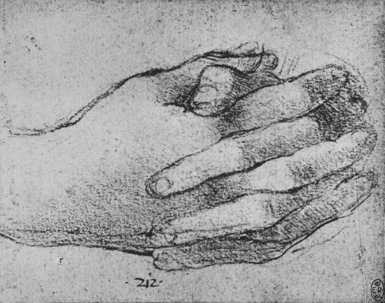 Sıkışmış Eller Çalışması, c1480 1945 by Leonardo da Vinci