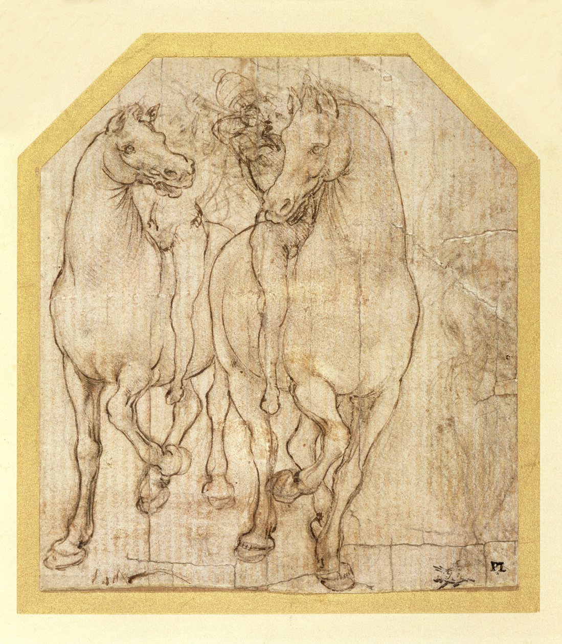 Atlar ve Biniciler Çalışması, c.1480 (kağıt üzerinde metal nokta) by Leonardo da Vinci