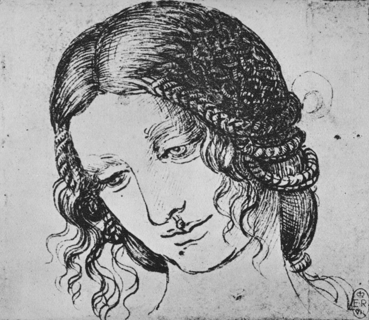 Bir Kadının Örgülü Saç Çalışması, c1480 1945 by Leonardo da Vinci