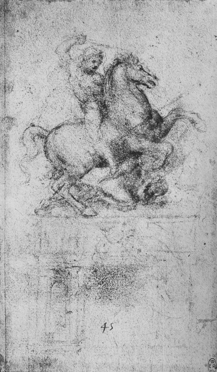Bir Binicilik Anıtı Çalışması, c1480 1945 by Leonardo da Vinci
