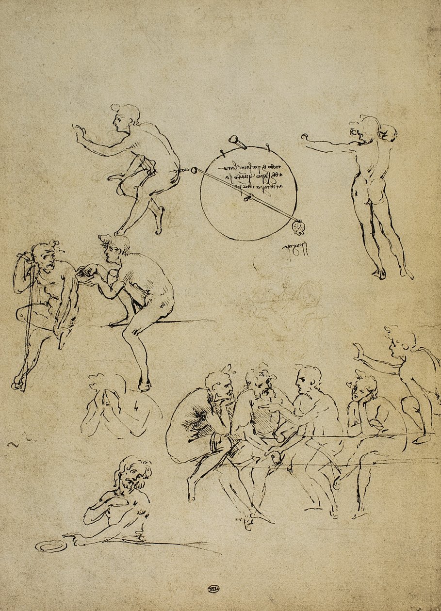 Farklı pozisyonlarda insan figürlerinin incelenmesi; Leonardo da Vinci