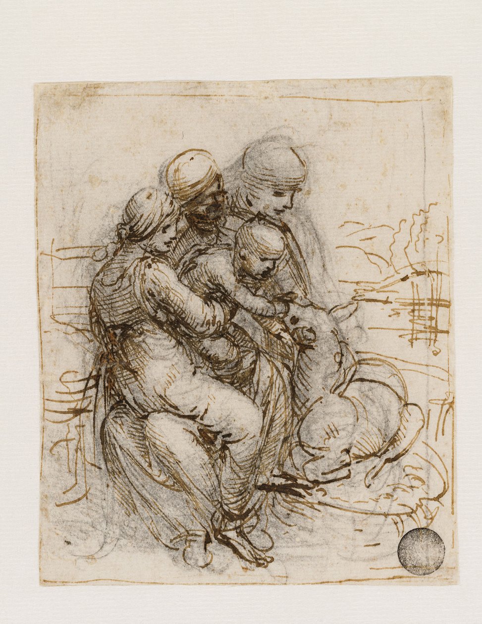 Aziz Anne Anna Metterza ile Bakire ve Çocuk, c. 1501. by Leonardo da Vinci