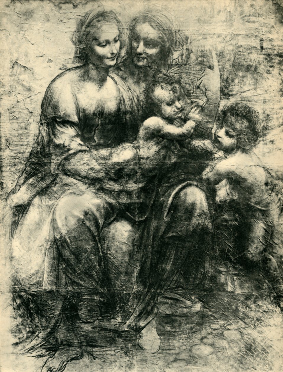 Aziz Anne ve Vaftizci Yahya ile Bakire ve Çocuk, 1499-1500, 1943. by Leonardo da Vinci